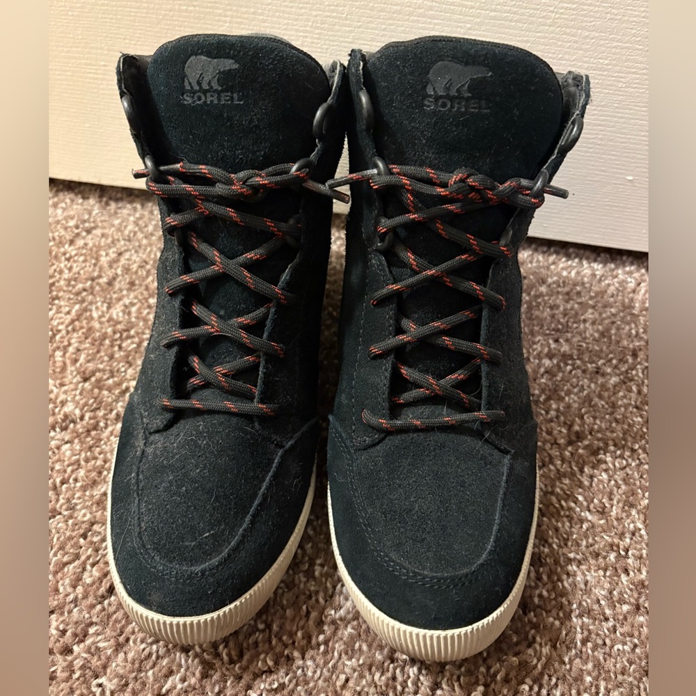 Sorel Black Sneakers with Red Insole